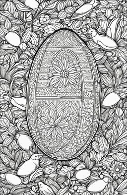 This is a black and white, Easter-themed colouring book page by Tim Jeffs