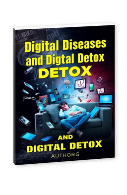 A book cover design titled 'Digital Diseases and Digital Detox', featuring a striking visual representation of technology's negative effects on human health