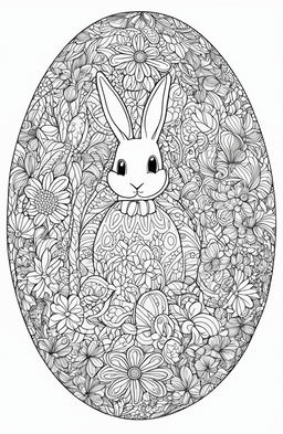 This is a black and white, Easter-themed colouring book page by Tim Jeffs