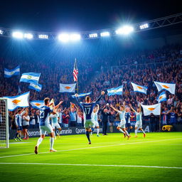 An epic scene depicting the victory of San Marino against Cyprus in a football match