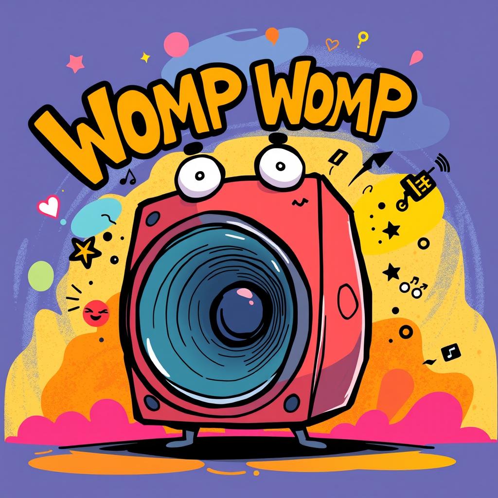 An abstract and playful illustration capturing the whimsical essence of the phrase 'womp womp