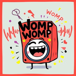 An abstract and playful illustration capturing the whimsical essence of the phrase 'womp womp