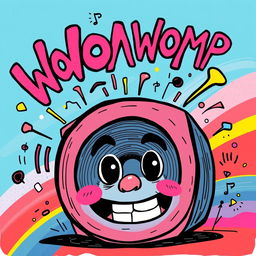 An abstract and playful illustration capturing the whimsical essence of the phrase 'womp womp