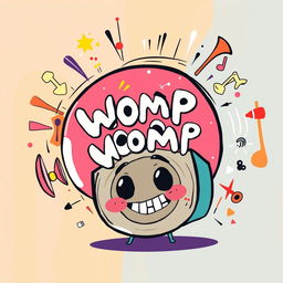 An abstract and playful illustration capturing the whimsical essence of the phrase 'womp womp