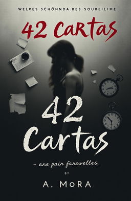A striking book cover design for '42 Cartas' by A