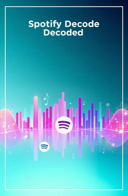 An elegant visual representation of the concept of 'Spotify Decoded', featuring a vibrant sound wave visual that illustrates music streaming, with colorful elements that symbolize different genres of music like pop, rock, jazz, and classical