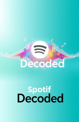 An elegant visual representation of the concept of 'Spotify Decoded', featuring a vibrant sound wave visual that illustrates music streaming, with colorful elements that symbolize different genres of music like pop, rock, jazz, and classical