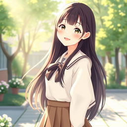 A charming portrayal of a Korean schoolgirl embodying sweet innocence