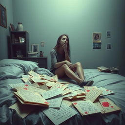 A captivating book cover design that portrays the somber narrative of a teenager considering ending her life