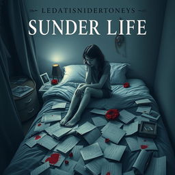 A captivating book cover design that portrays the somber narrative of a teenager considering ending her life