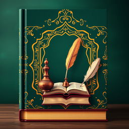 A beautifully designed book cover featuring an ornate frame decorated with golden Islamic motifs set against a rich green background