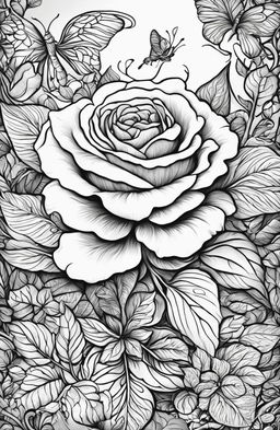 This is a high-quality, intricate, black and white line art image in the style of Kerby Rosanes