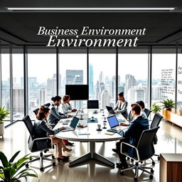 A professional and modern business environment designed as a front cover for a project