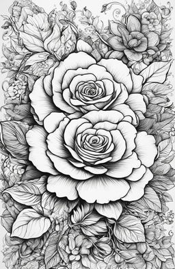 This is a collection of high-quality, black and white line art images, drawn in the detailed and whimsical style of Kerby Rosanes