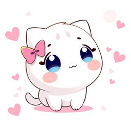 A cute, stylized depiction of a character resembling a cute cat, with a round face, small ears, and a cheerful expression
