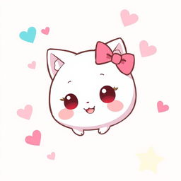 A cute, stylized depiction of a character resembling a cute cat, with a round face, small ears, and a cheerful expression