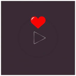 A logo design for YouTube featuring a stylized heart icon