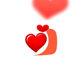 A logo design for YouTube featuring a stylized heart icon