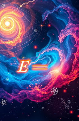 An artistic representation of the intricate beauty of physics, showcasing vibrant galaxies swirling in a cosmic dance, with intricate atomic structures glowing in various colors