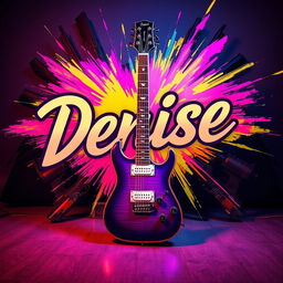 The name 'Denise' prominently displayed in bold, artistic lettering, surrounded by a vibrant explosion of bright colors like neon pinks, blues, and yellows