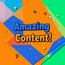 A vibrant and eye-catching thumbnail design featuring an abstract geometric pattern in bright colors such as blue, orange, and green