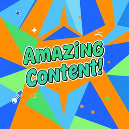 A vibrant and eye-catching thumbnail design featuring an abstract geometric pattern in bright colors such as blue, orange, and green