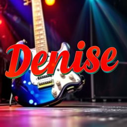 A visually striking image featuring the name 'Denise' artistically rendered in bold, vibrant lettering