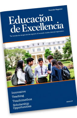 A formal magazine cover focusing on an educational institution