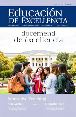 A formal magazine cover focusing on an educational institution