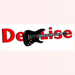 The name 'Denise' displayed in large, bold letters, with a striking design incorporating an electric guitar in front of the name