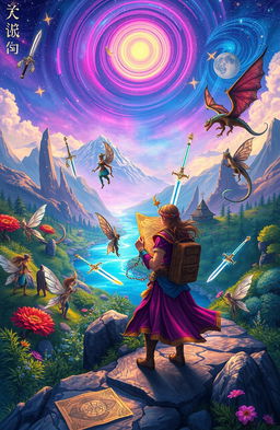 A magical journey in a stunning, vibrant world, where a brave adventurer quests to find twelve legendary swords