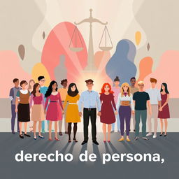 A representation of the concept of 'derecho de persona' (person's rights) in a symbolic and artistic manner
