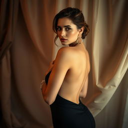 A stunning portrayal of a confident woman, showcasing her beauty and allure in an artistic and tasteful manner