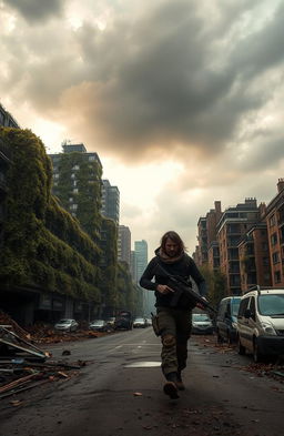 A hauntingly beautiful post-apocalyptic scene of an inner city in Britain