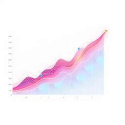 A futuristic graph displaying advanced technology trends with vibrant colors of your choice, set against a clean white background