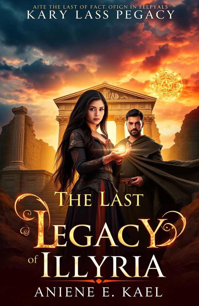 An epic book cover for 'The Last Legacy of Illyria'