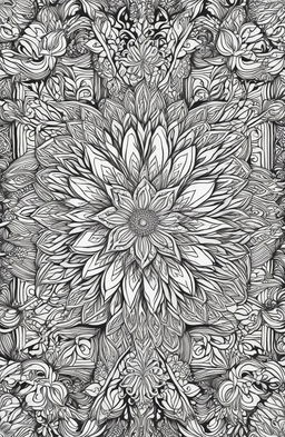 This is a high-quality, intricate snowflake design for a coloring book page, inspired by the style of artist Tim Jeffs