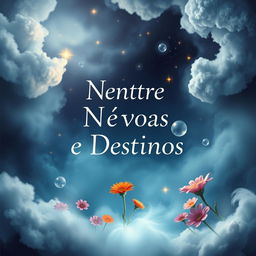 A captivating book cover titled 'Entre Névoas e Destinos'