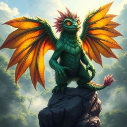 A vibrant digital painting of a fantastical monster called 'Sisal the Monster', showcasing its intricate features