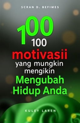 A full-screen book cover design featuring the title '100 Motivasi Yang Mungkin Mengubah Hidup Anda'