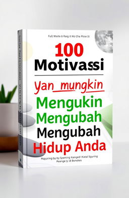 A full-screen book cover design featuring the title '100 Motivasi Yang Mungkin Mengubah Hidup Anda'