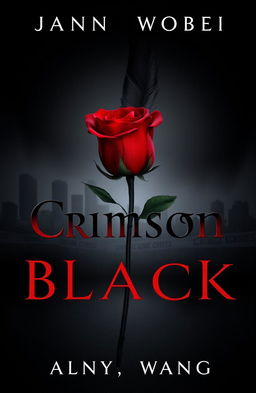 A dark and mysterious cover for a crime story titled "Crimson and Black"