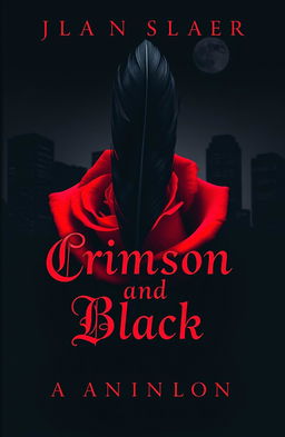 A dark and mysterious cover for a crime story titled "Crimson and Black"