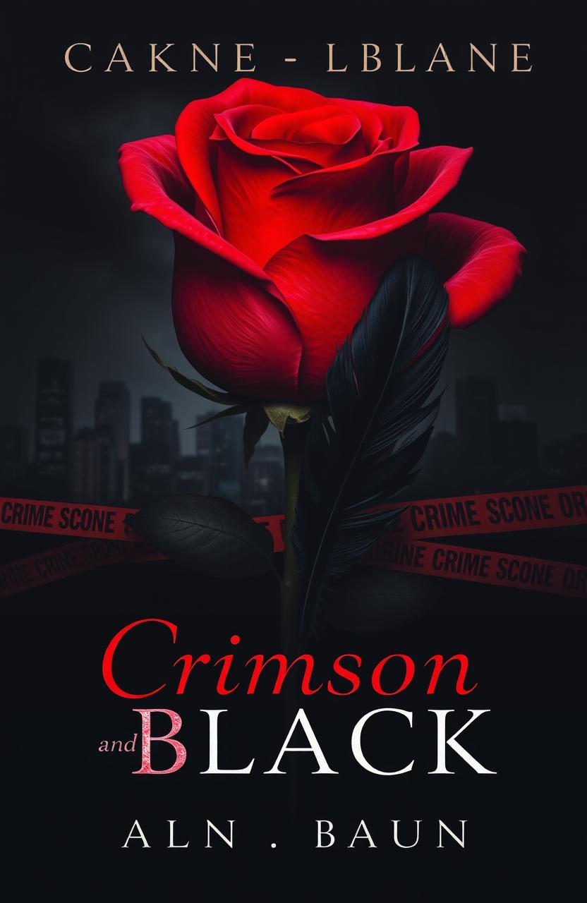 A dark and mysterious cover for a crime story titled "Crimson and Black"