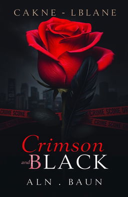 A dark and mysterious cover for a crime story titled "Crimson and Black"