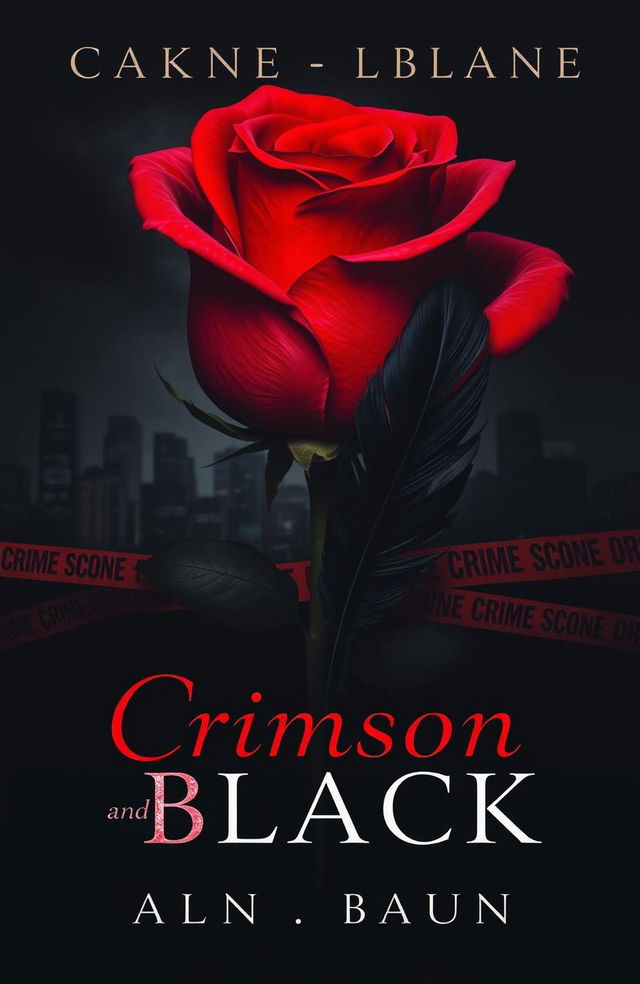 A dark and mysterious cover for a crime story titled "Crimson and Black"