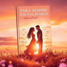 A beautifully designed book cover for 'PARA SEMPRE EM PALAVRAS'