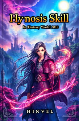 A captivating book cover for a web novel titled 'Hypnosis Skill: In the Fantasy World'