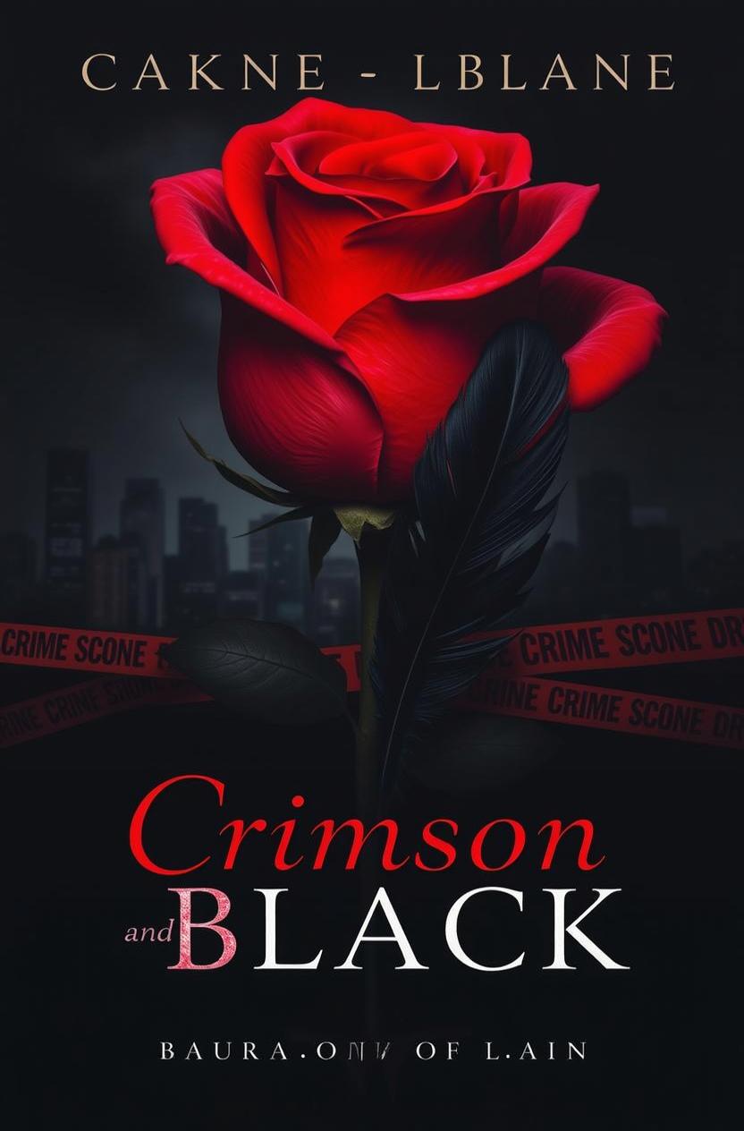 A striking, dark-themed book cover featuring a large, realistic crimson rose with glossy petals and a prominent green leaf, set against a mysterious black background