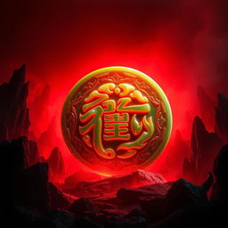 The jade seal of the country emanates a radiant halo under the ominous dark red light of hell